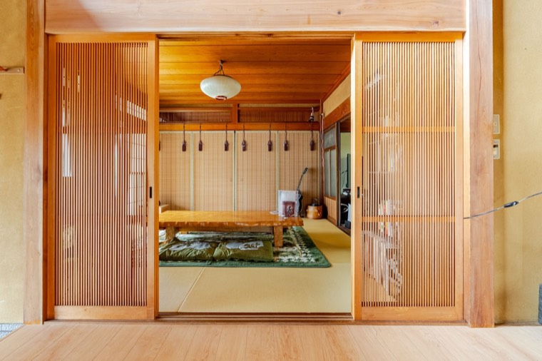 Sliding doors joining the two rooms