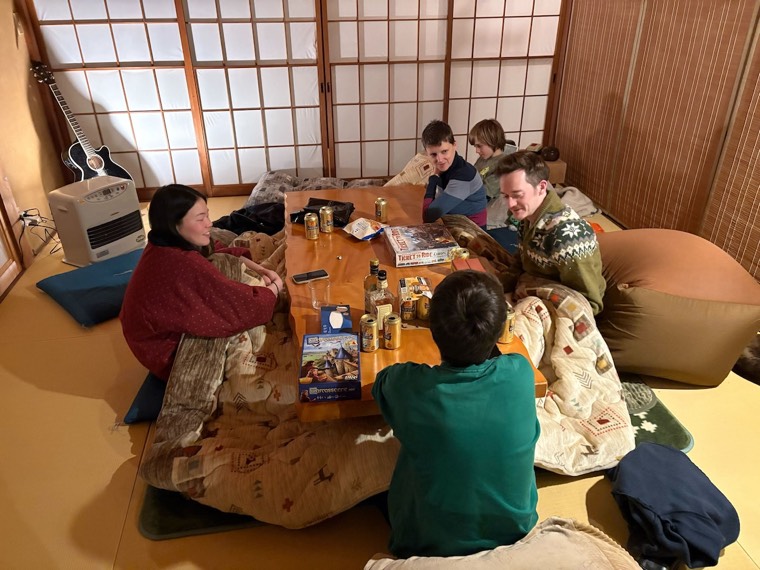 Warm feet under the kotatsu