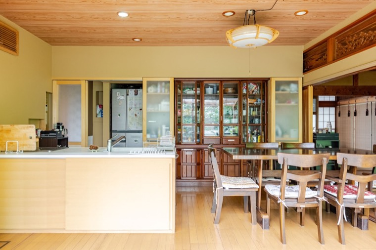 The kitchen counter from the dining room